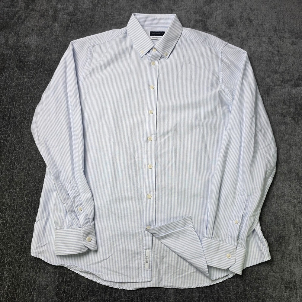 Mr Marvis OCBD Oxford Button Down Shirt Mens XL Organic Cotton Handmade Portugal - Picture 2 of 11